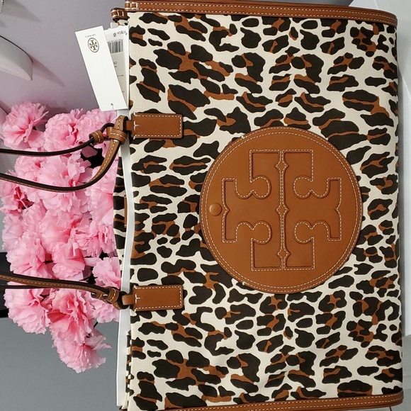 Tory Burch Handbags - Tory Burch Ella Leopard Canvas Tote NWT